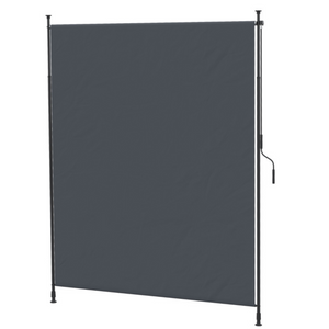 Uitschuifbaar zonnescherm 2x2,15–3,05 m met grijs doek voor flexibele schaduw en bescherming tegen zonlicht.