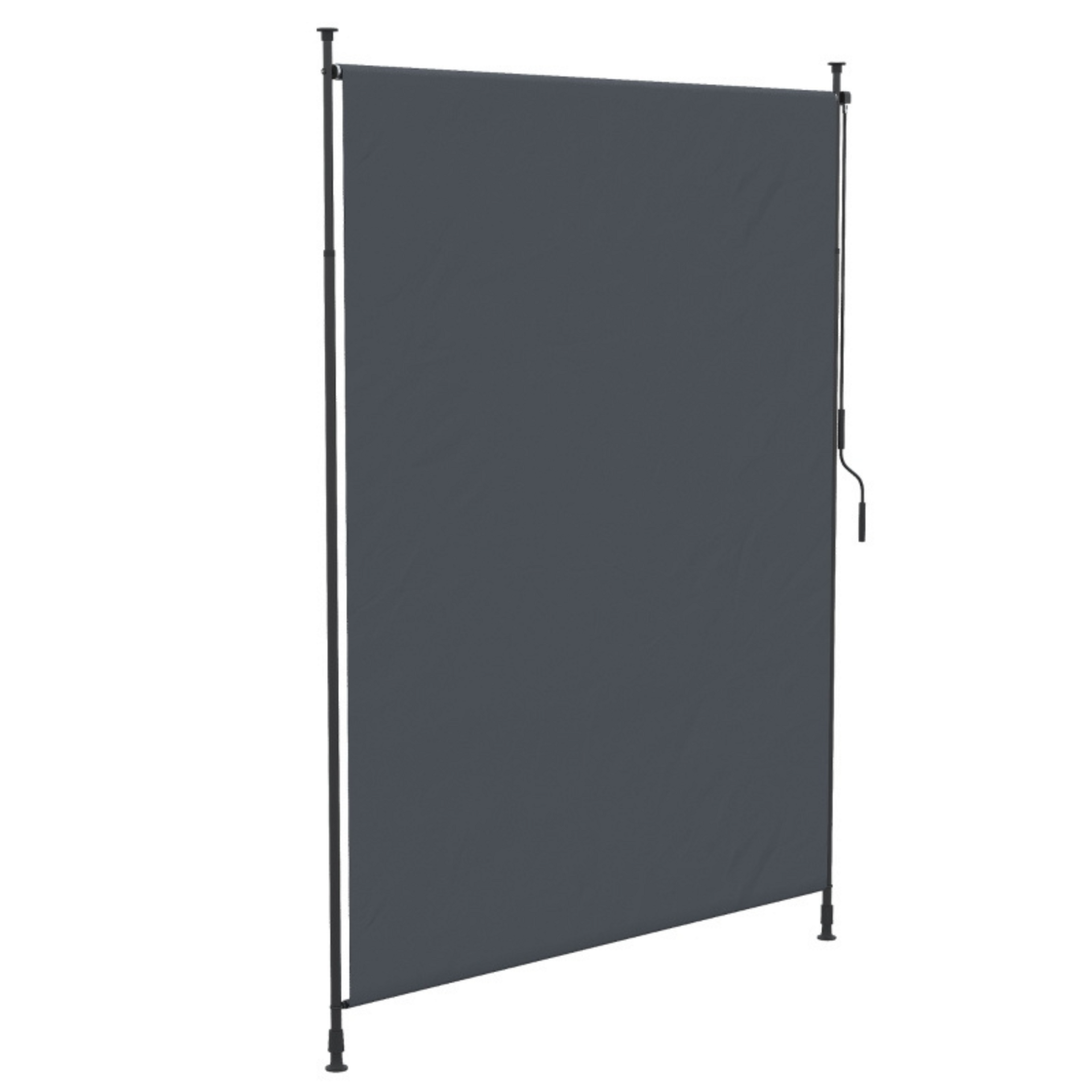 Uitschuifbaar zonnescherm 2x2,15–3,05 m met grijs doek