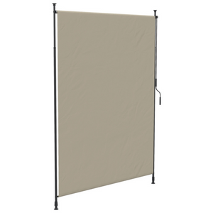 Uitschuifbaar zonnescherm 2x2,15–3,05 m met zandkleurig doek en zwart frame zonder boren te monteren
