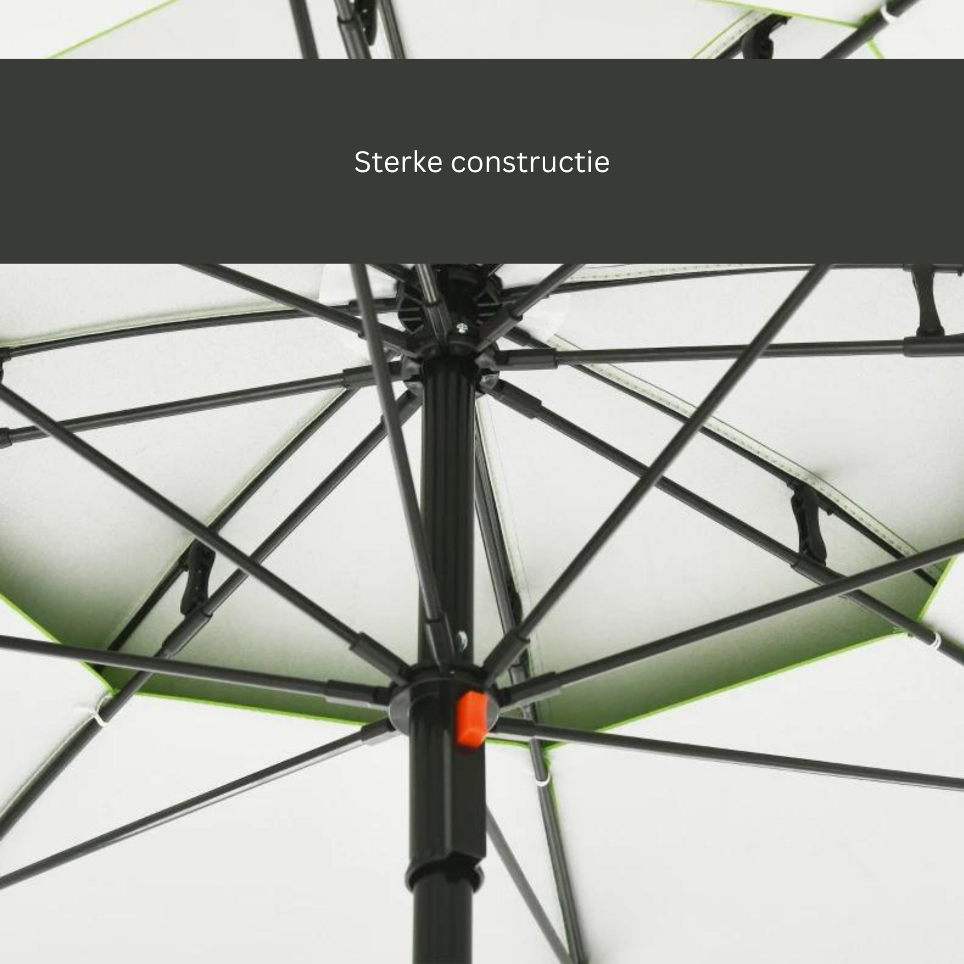 Strandparasol 1,85 m kantelbaar met windopening en groene kap