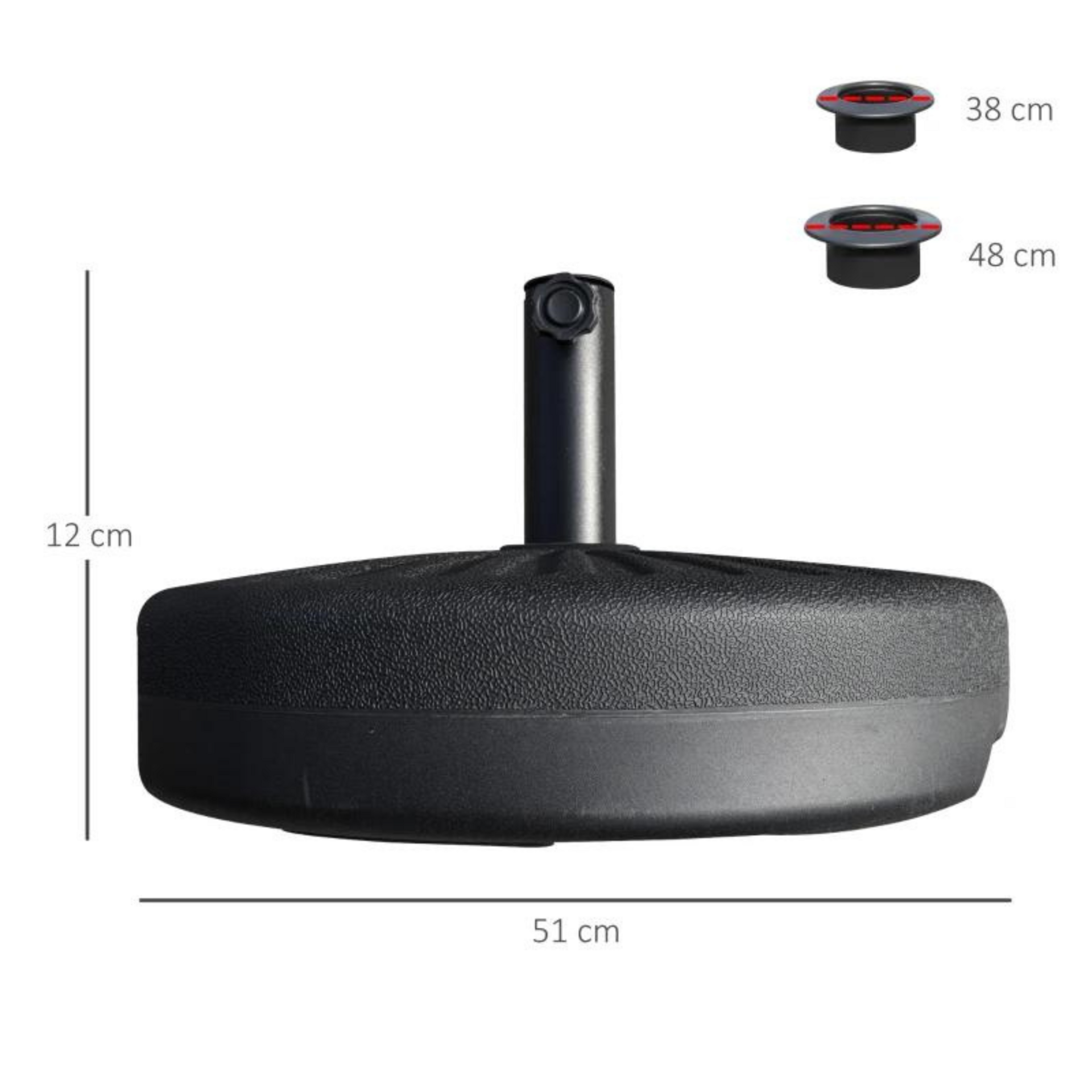 Parasolvoet 22 kg van kunststof voor rechte parasol tot 3 meter