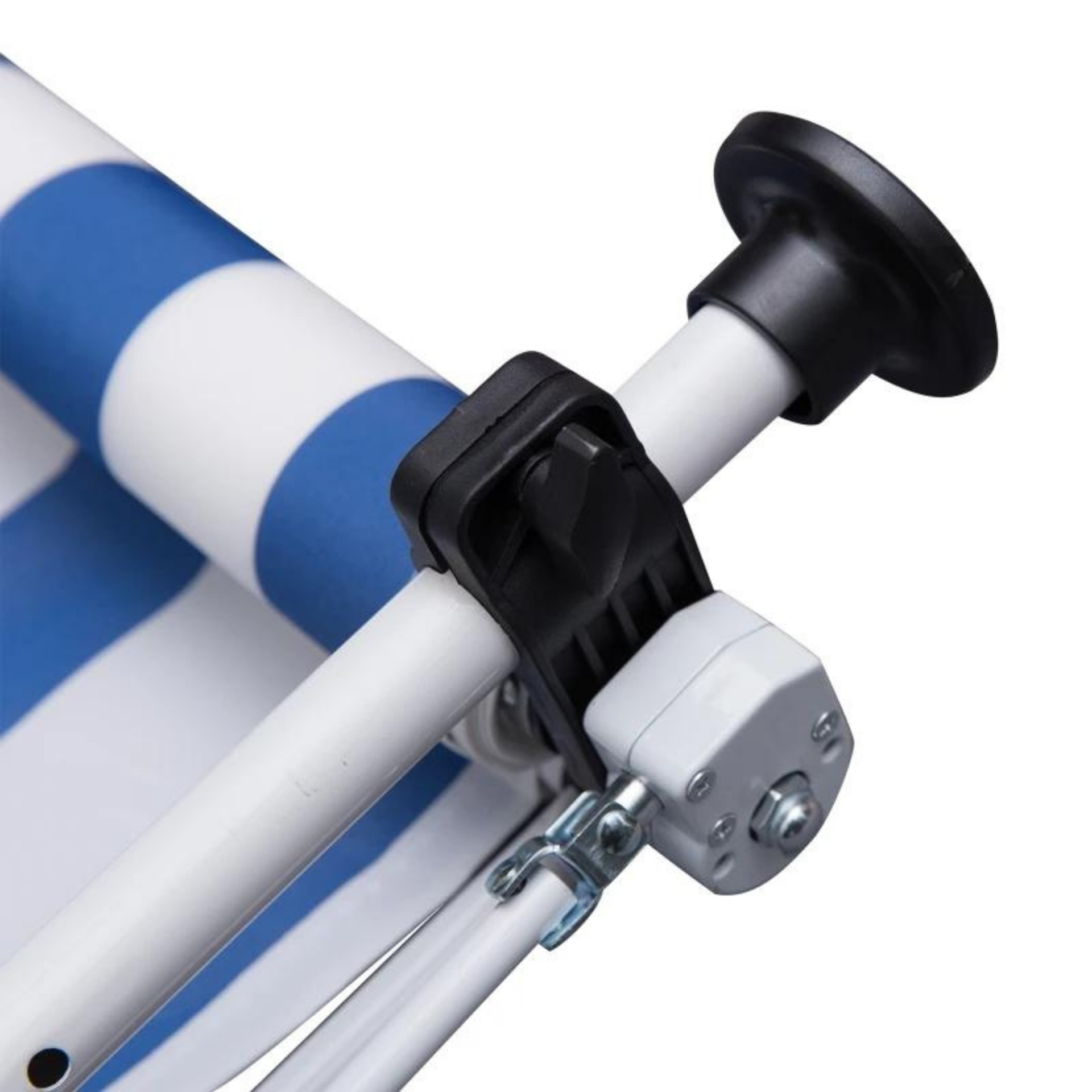 Zonnescherm 300x150 cm met slingerbediening in blauw-wit