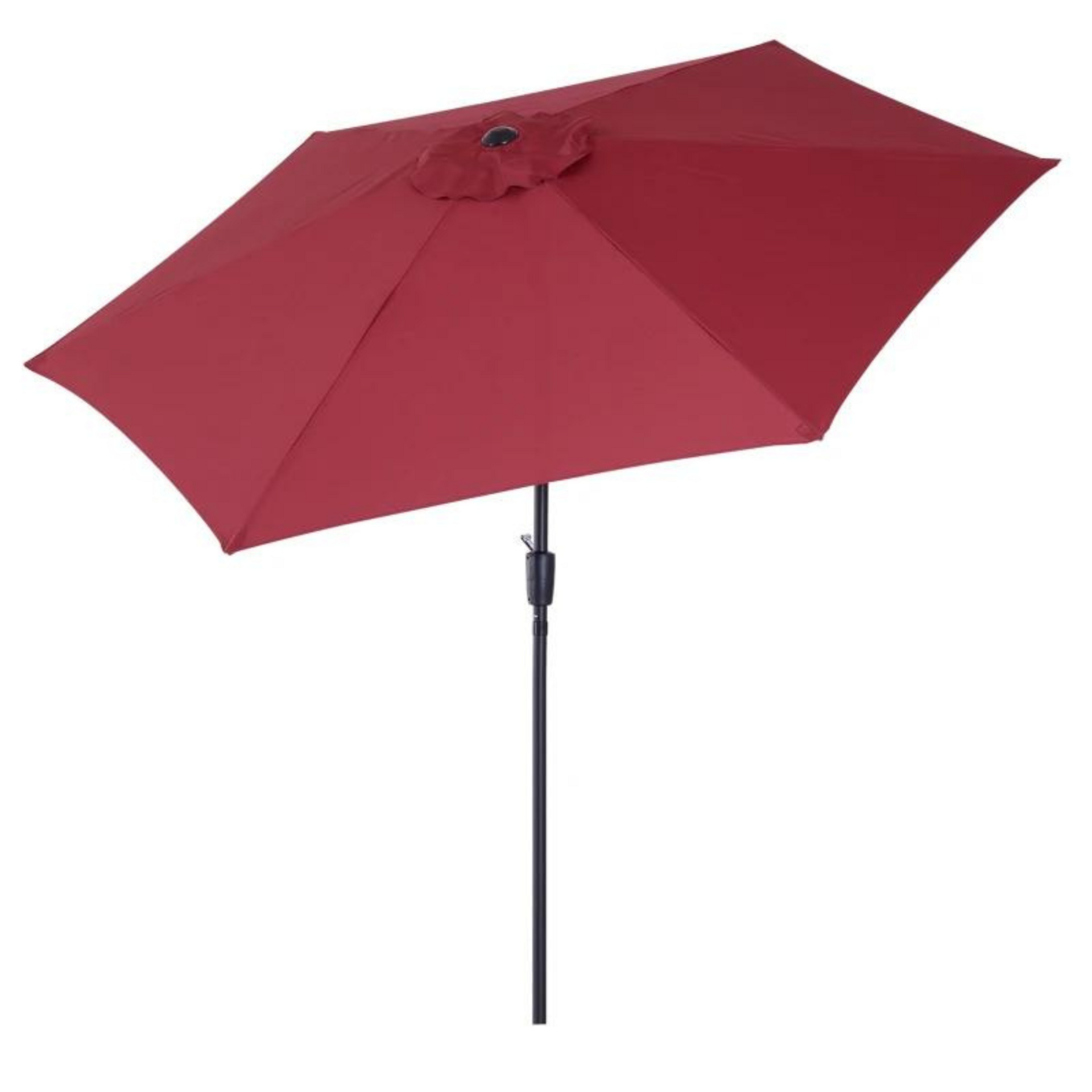 Rode parasol 2,6x2,35 m met handslinger en ventilatieopening