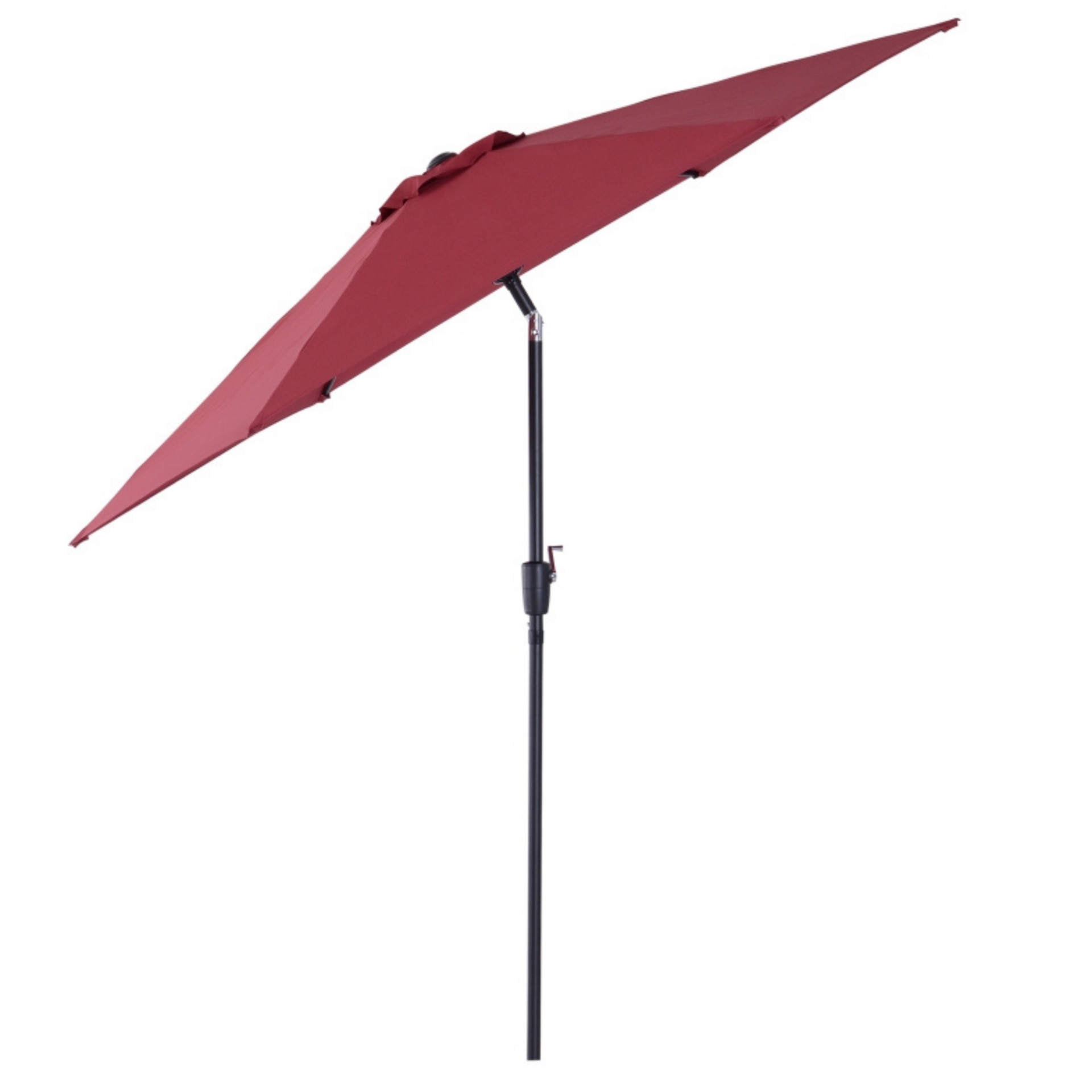 Rode parasol 2,6x2,35 m met handslinger en ventilatieopening