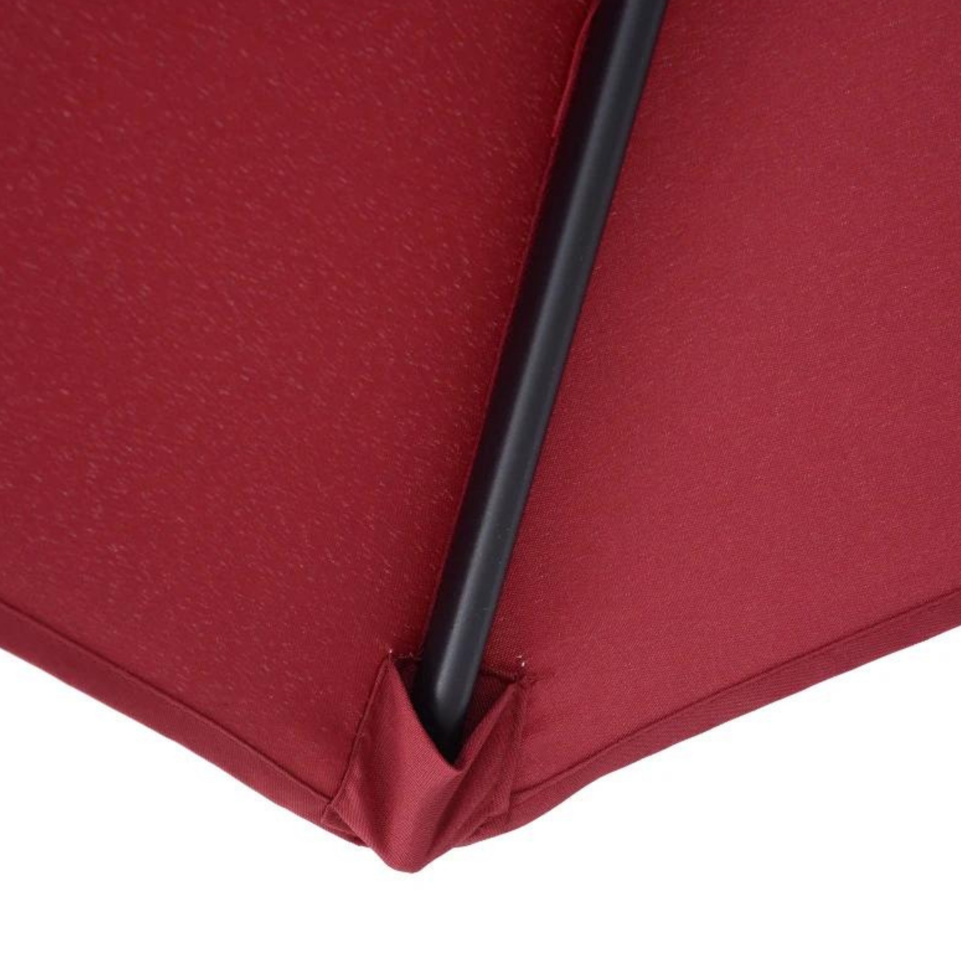 Rode parasol 2,6x2,35 m met handslinger en ventilatieopening