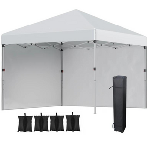 Easy-up partytent lichtgrijs 3x3x2,7 m met draagtas en stevig frame inclusief zandzakken voor extra stabiliteit