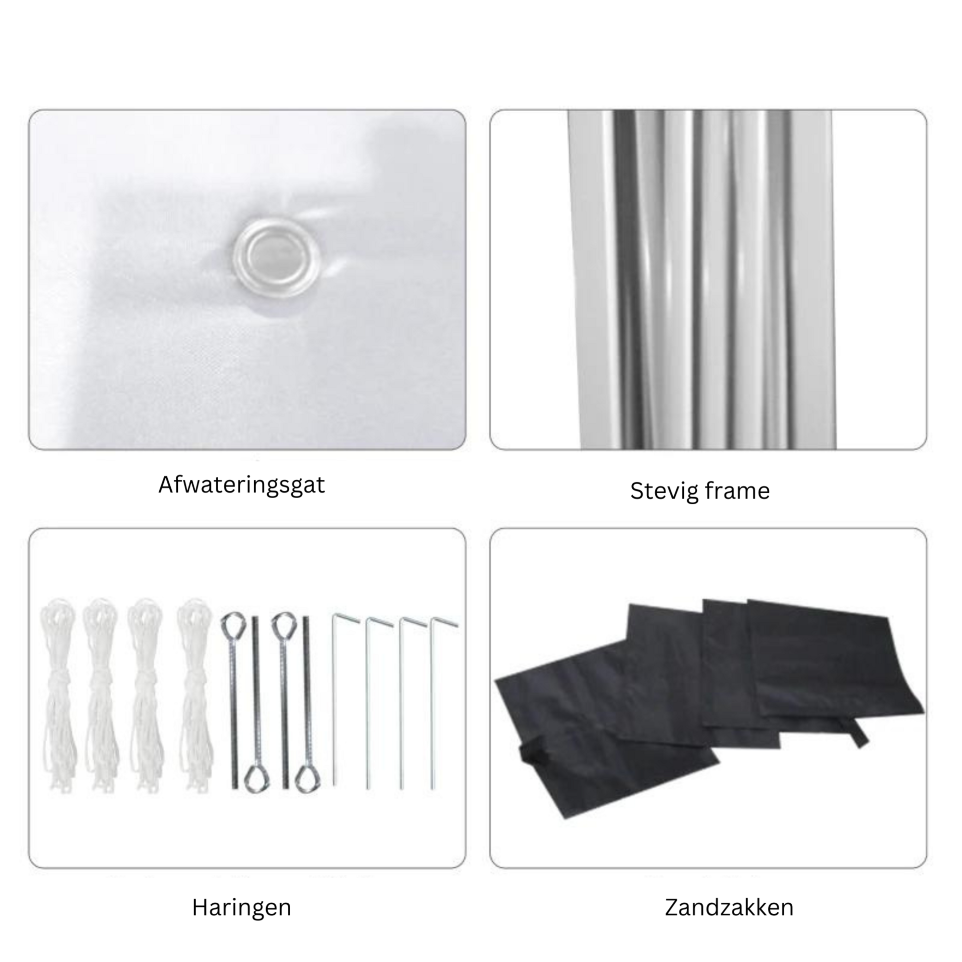 Easy-up partytent lichtgrijs 3x3x2,7 m met draagtas en stevig frame