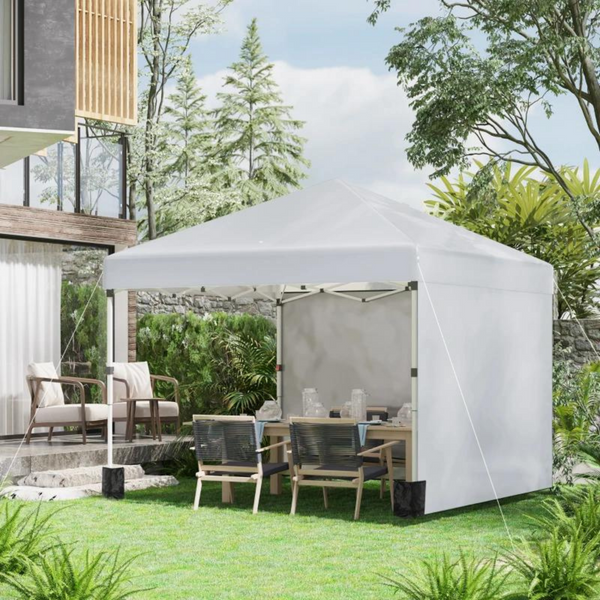 Easy-up partytent lichtgrijs 3x3x2,7 m met draagtas en stevig frame