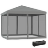 Easy-up partytent grijs 3x3 m met draagtas en stalen frame
