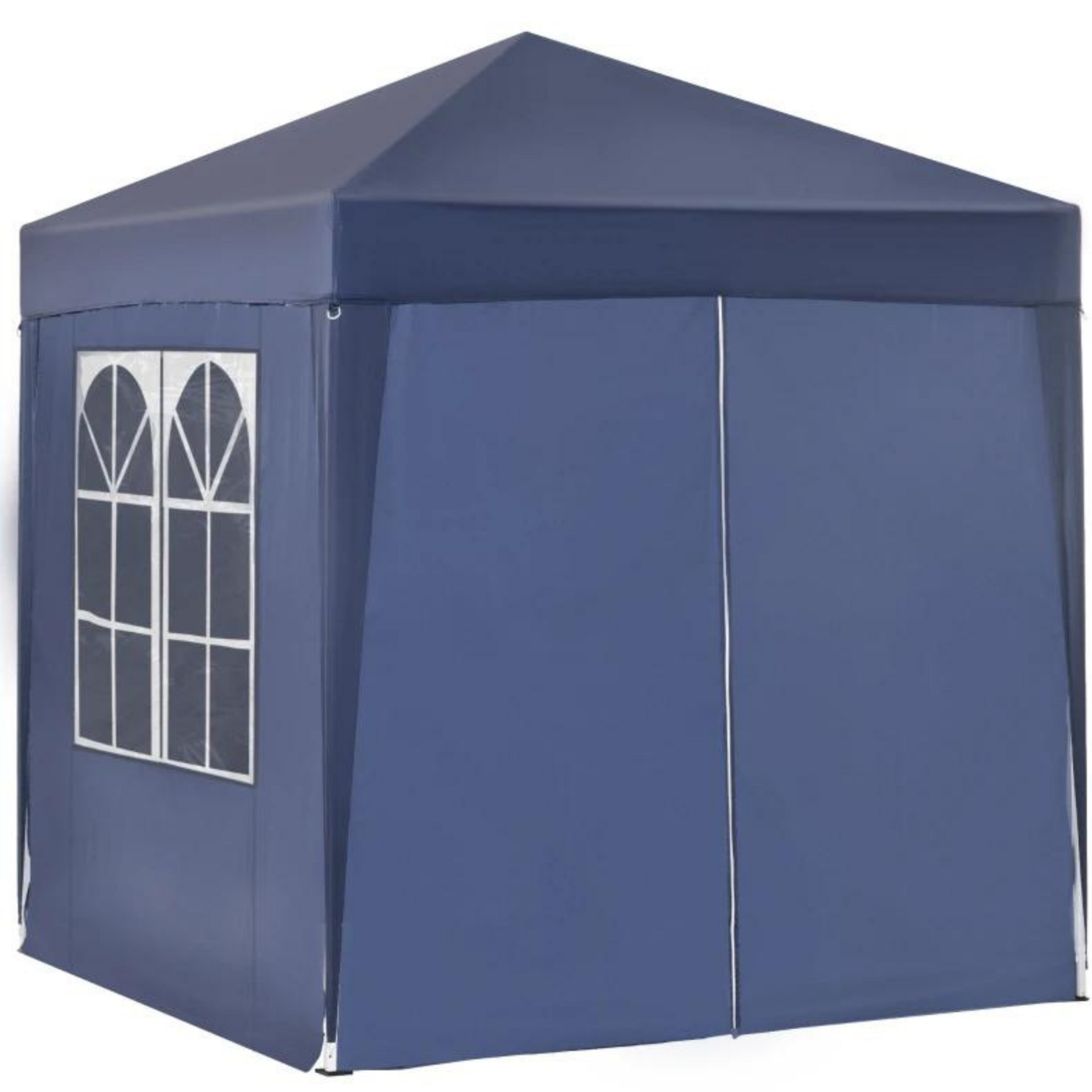 Easy-up partytent blauw 2x2 m met draagtas en licht frame