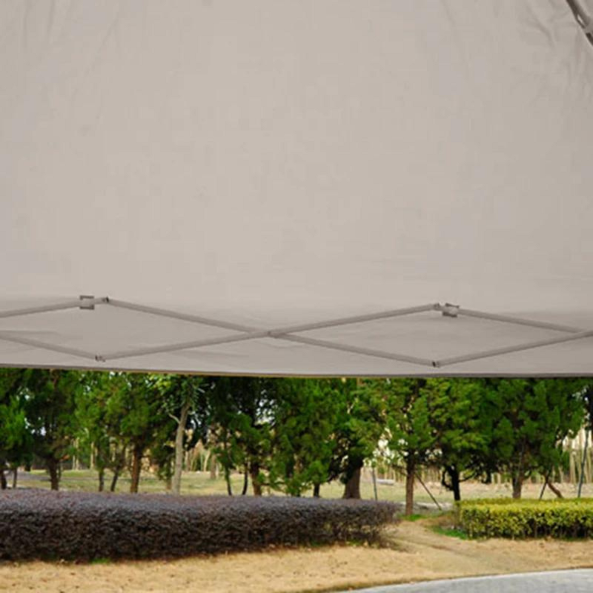 Beige easy-up partytent 3x3 m met draagtas en stevig frame
