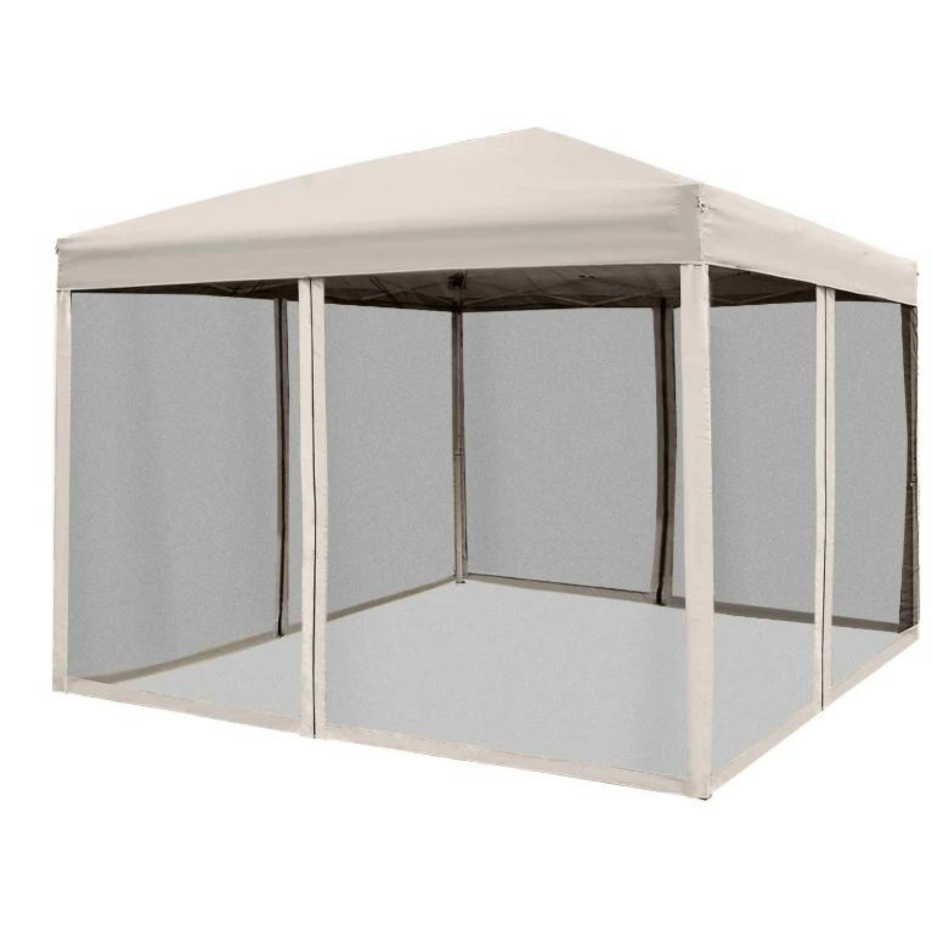 Beige easy-up partytent 3x3 m met draagtas en stevig frame