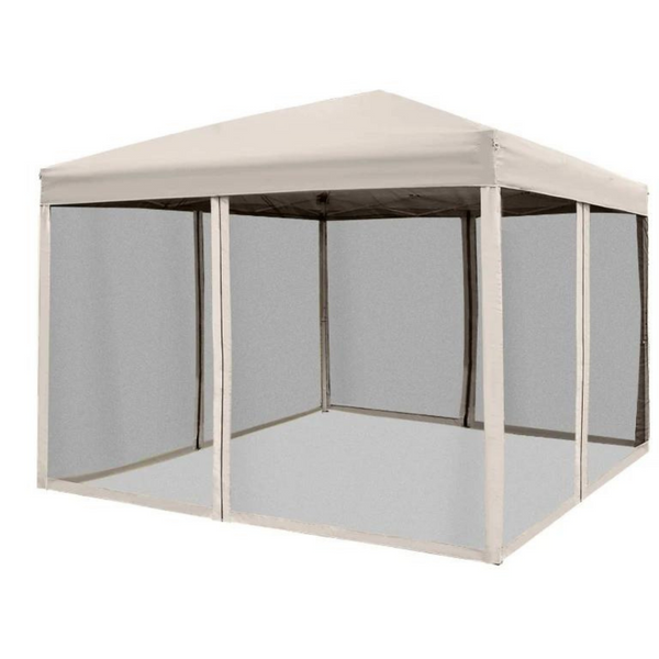 Beige easy-up partytent 3x3 m met draagtas en stevig frame