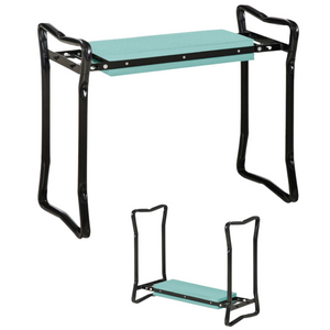 Opvouwbare Tuinkruk met Kniekussen – Groen met zwart frame, ideaal voor comfortabel tuinieren en makkelijk op te bergen.