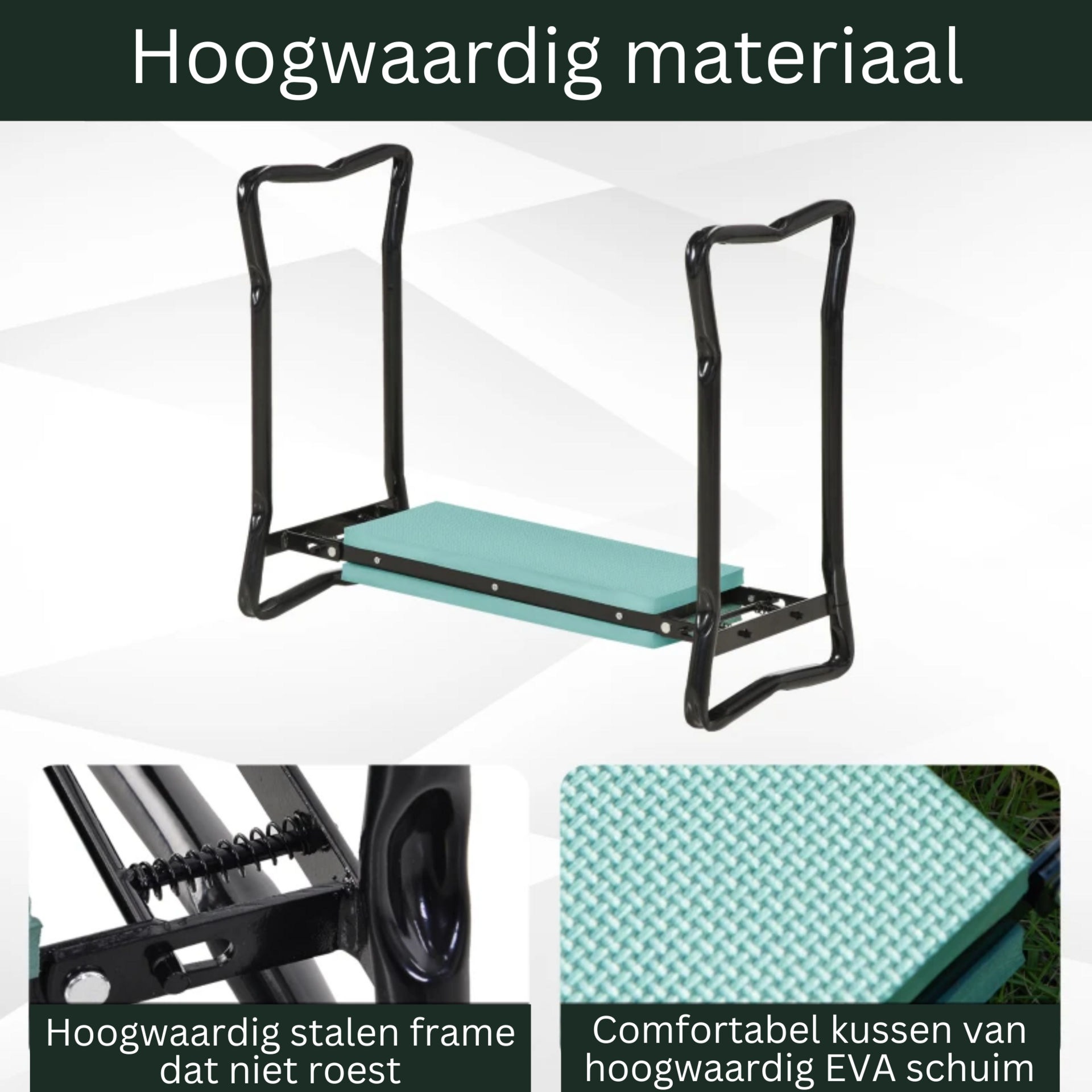 Opvouwbare Tuinkruk met Kniekussen – Groen