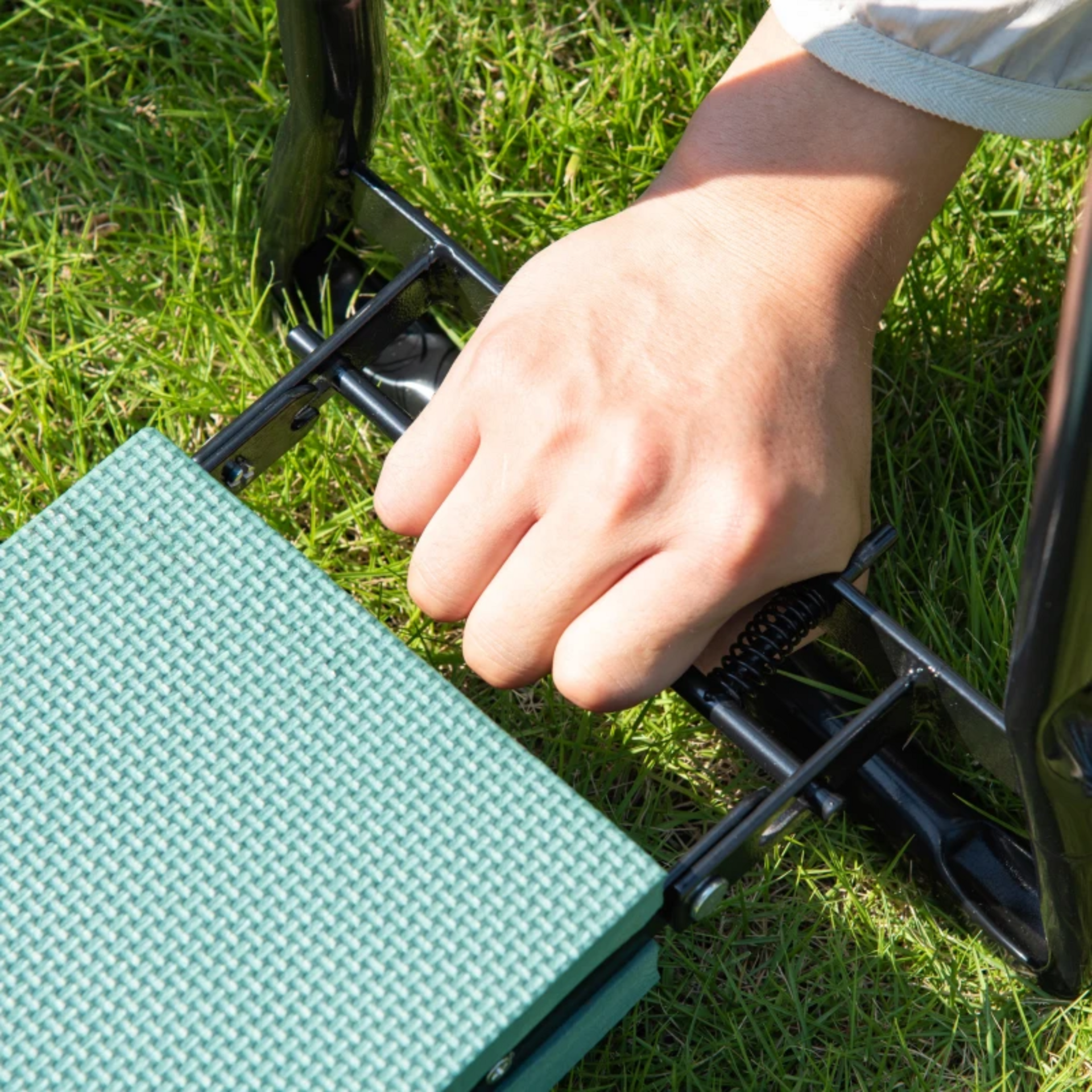 Opvouwbare Tuinkruk met Kniekussen – Groen