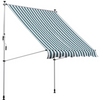Zonnescherm luifel 200x150 cm groen-wit met slingerbediening en frame