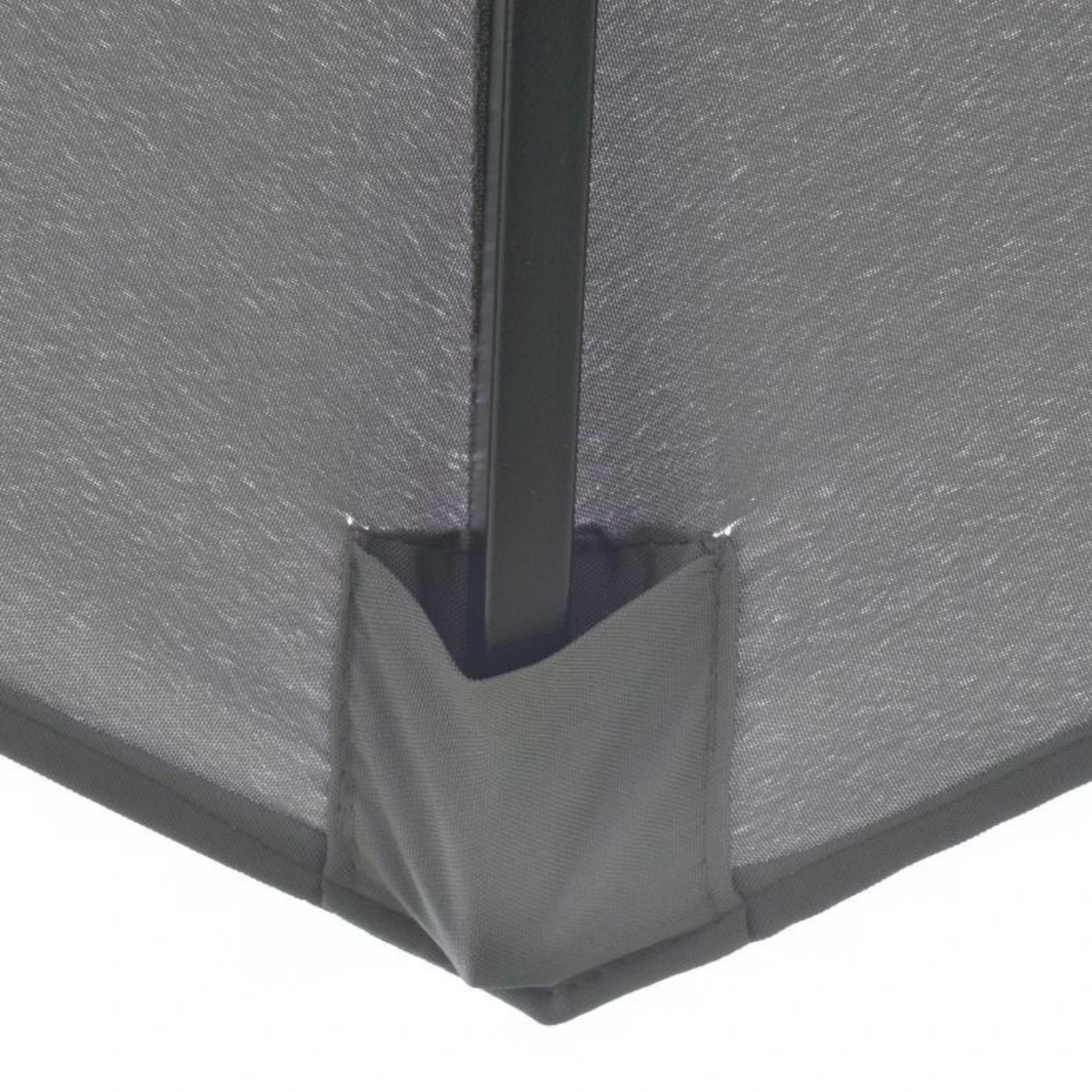 Donkergrijze parasol Ø2,6 m met handslinger en stevig stalen frame