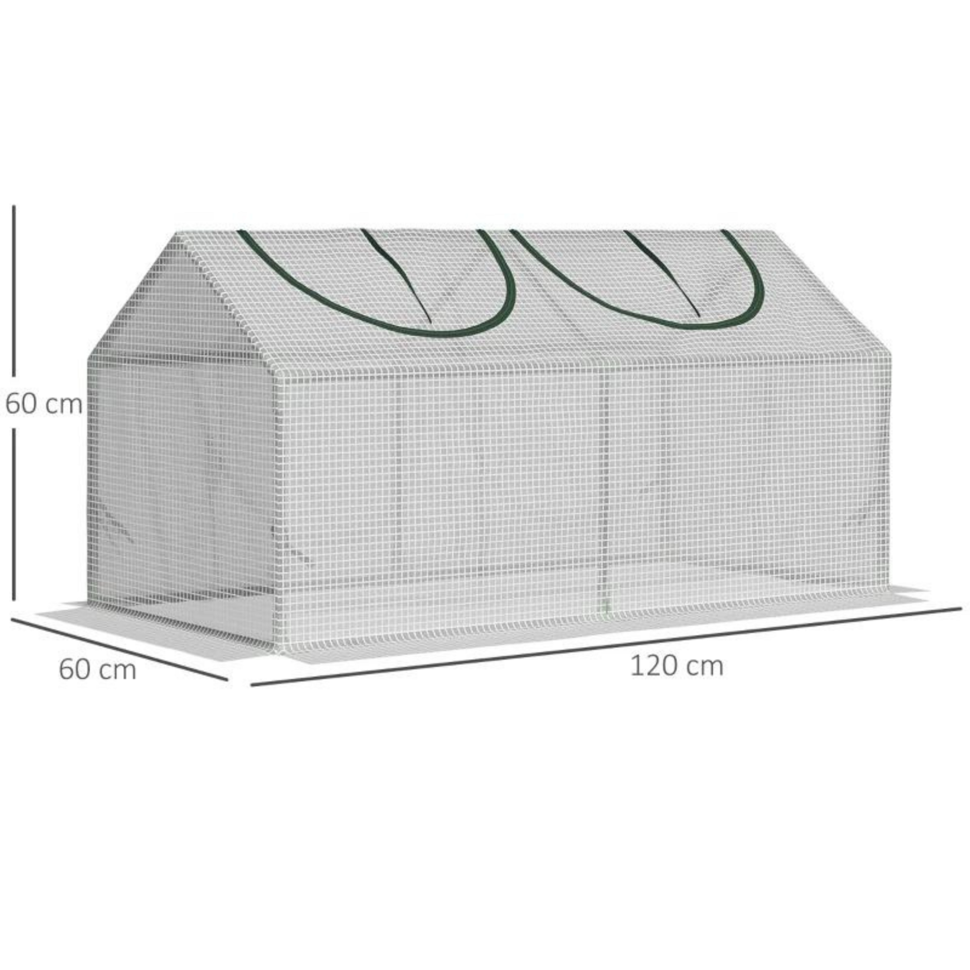 Tunnelkas wit 120x60x60 cm voor zaaien, stekken en plantenbescherming
