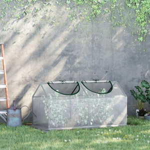 Tunnelkas wit 120x60x60 cm voor zaaien, stekken en plantenbescherming met stevige folie en ventilatieramen