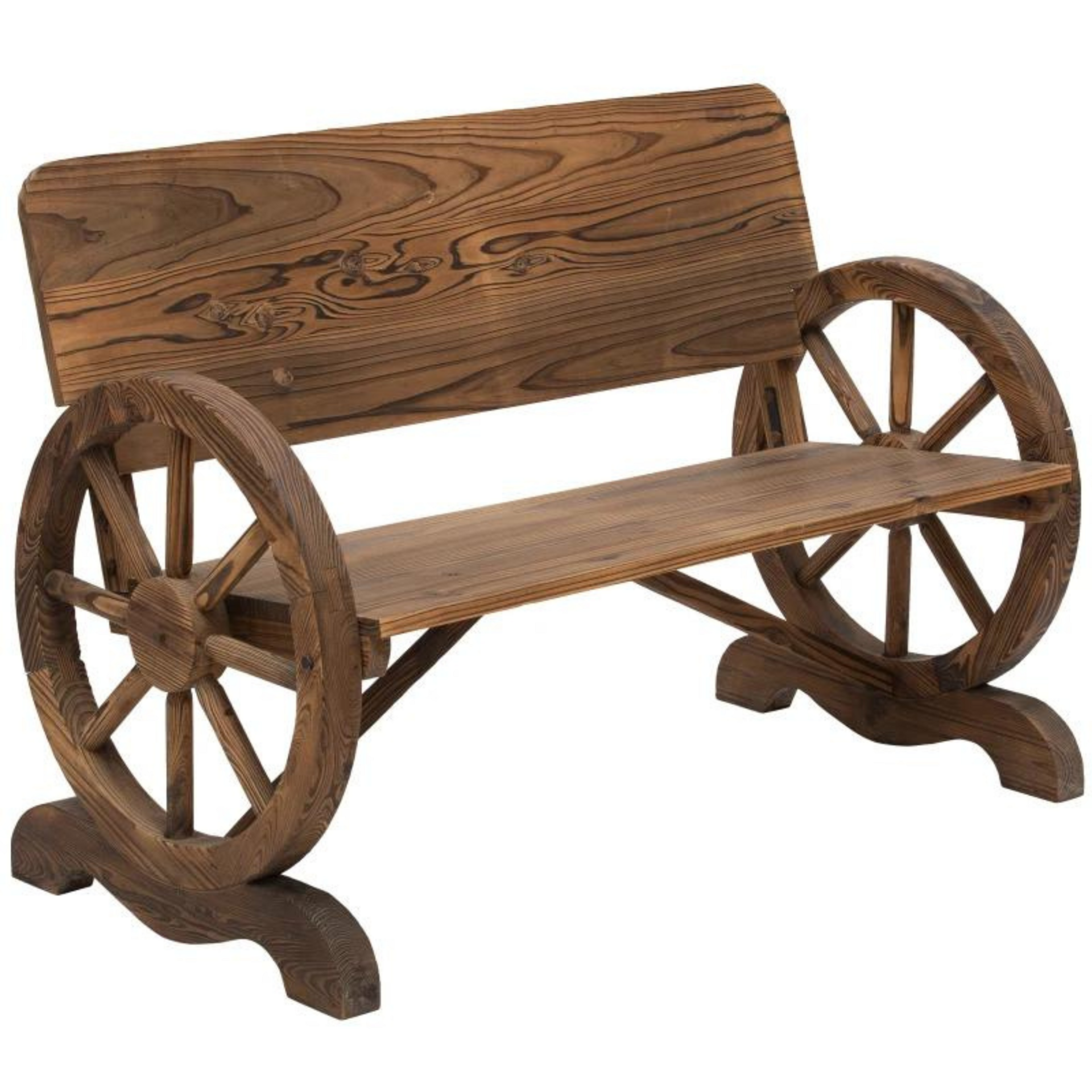 Landelijke tuinbank hout bruin 114x58x80 cm met klassiek design