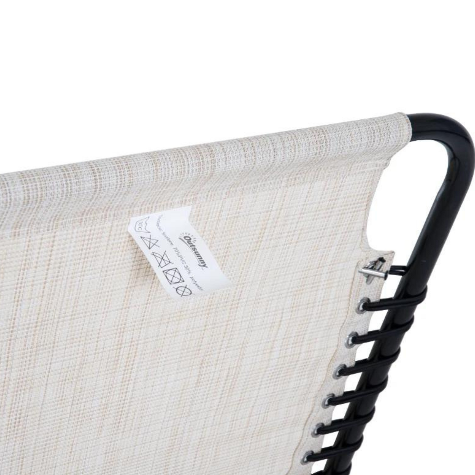 Beige inklapbaar veldbed 197x58x30 cm als ligbed voor camping of tuin