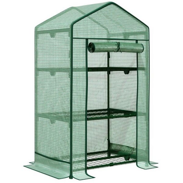 Broeikas groen met stevig frame – 69×49×125 cm ideale tuinkas