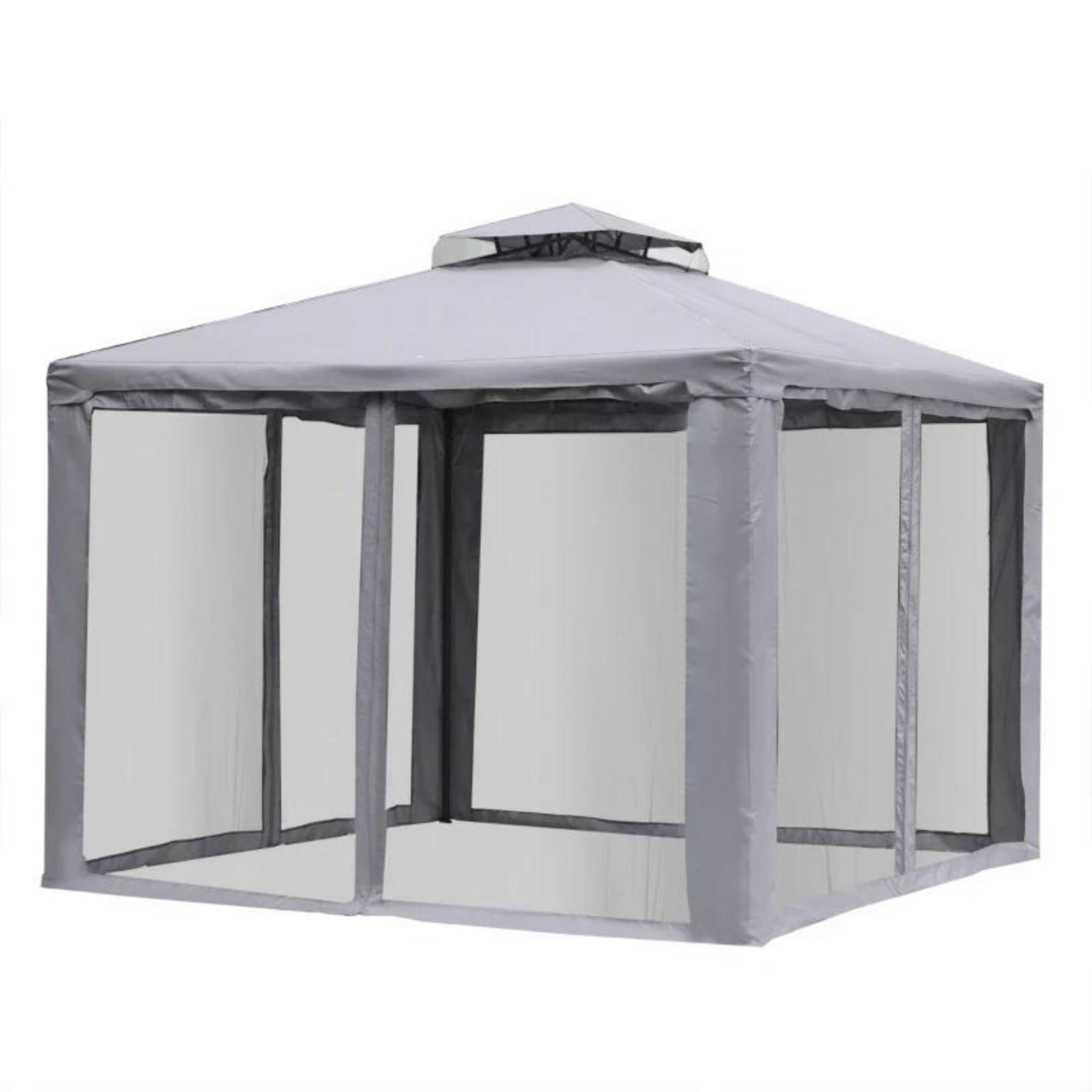 Tuinpaviljoen vouwtent grijs – 294×294×265 cm waterafstotend en stevig