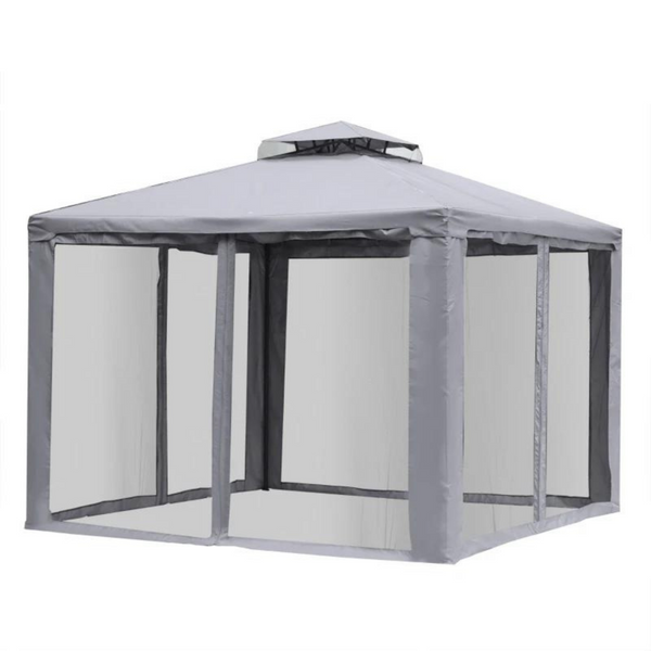 Tuinpaviljoen vouwtent grijs – 294×294×265 cm waterafstotend en stevig