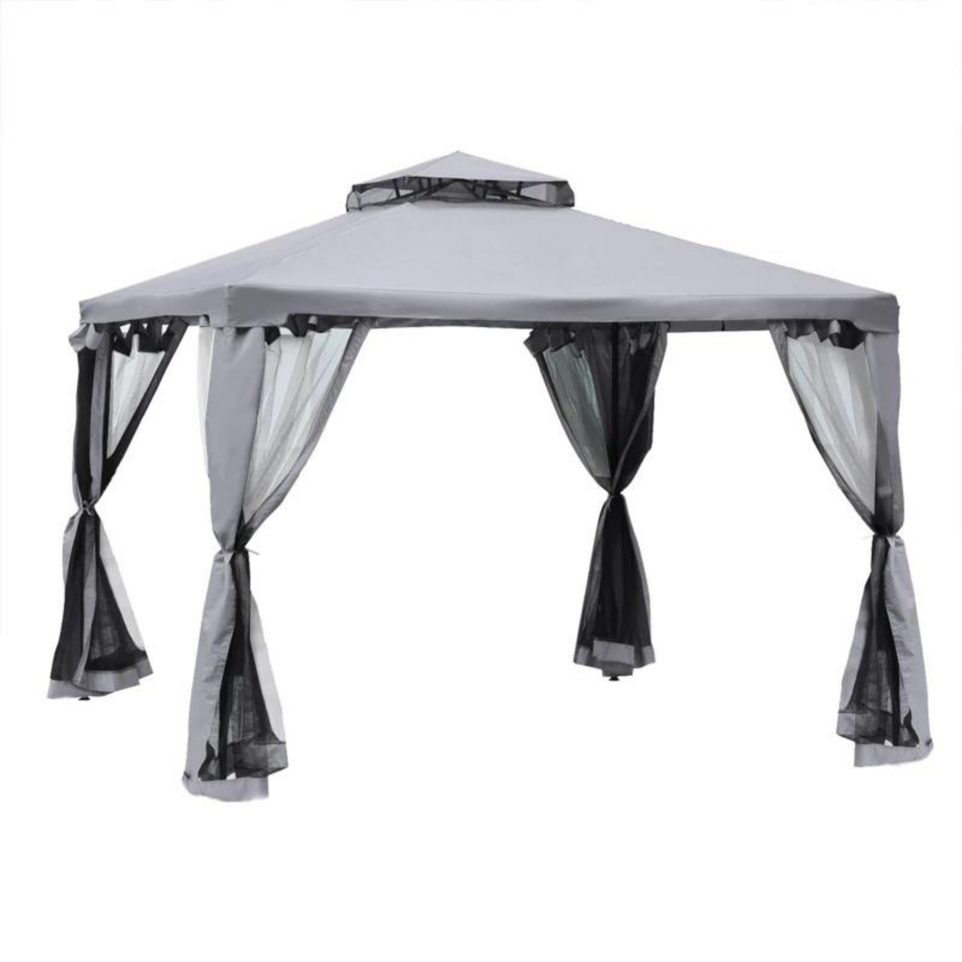 Tuinpaviljoen vouwtent grijs – 294×294×265 cm waterafstotend en stevig