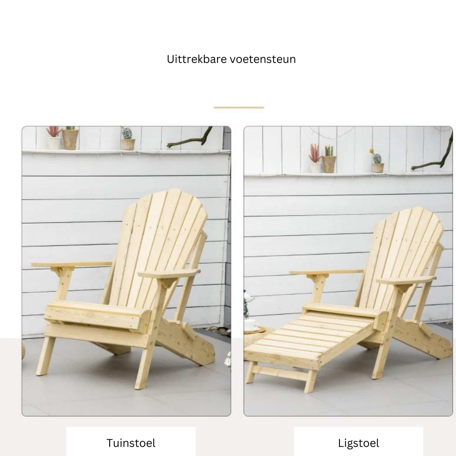 Houten Adirondack tuinstoel 78x140x94 cm met comfortabele zitvorm