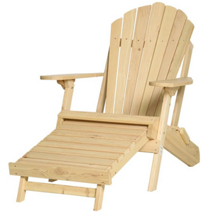 Houten Adirondack tuinstoel 78x140x94 cm met comfortabele zitvorm en voetensteun voor ultiem tuincomfort