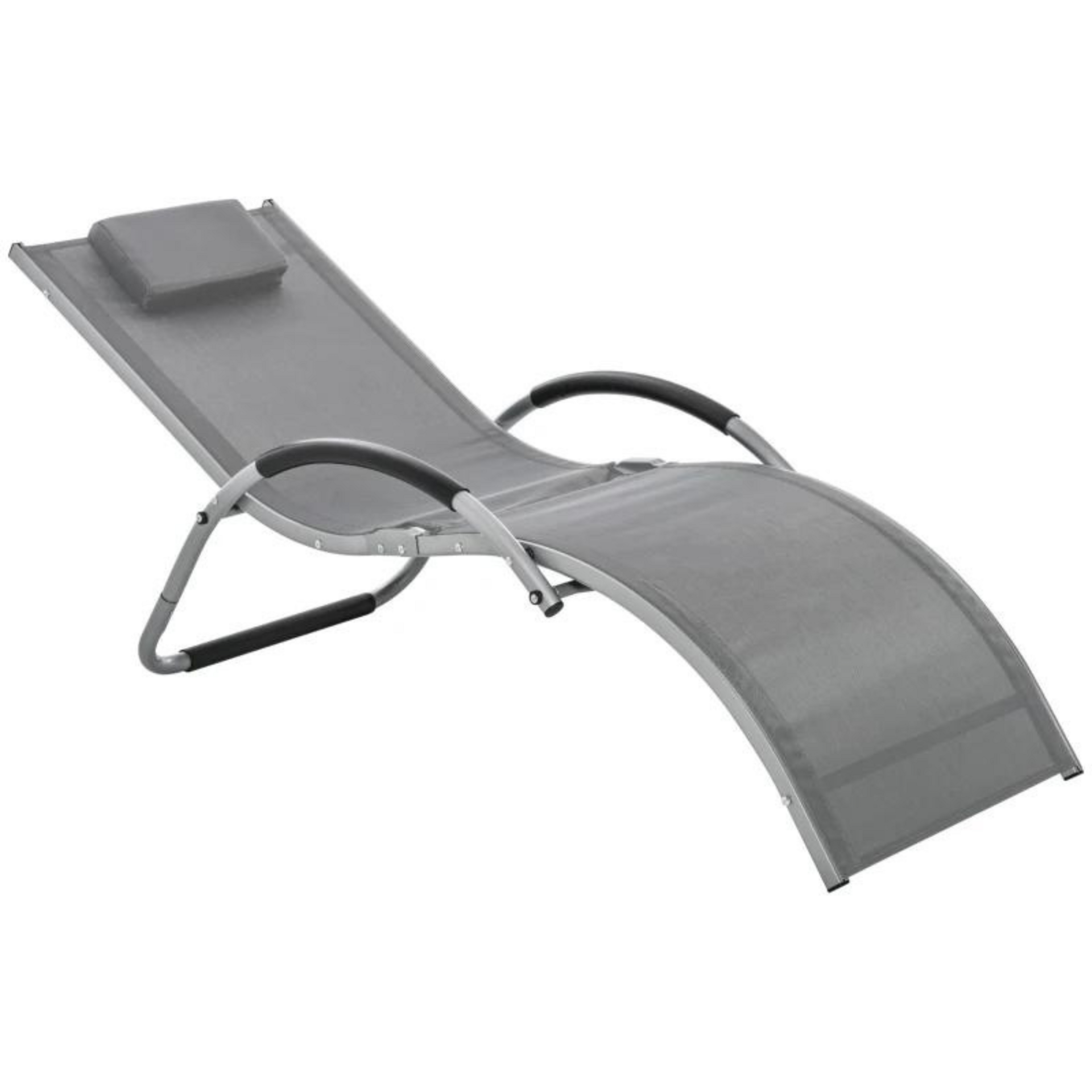 Comfortabel grijs ligbed 160x60x65 cm met vaste rug en armleuninge