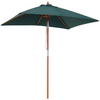 Rechthoekige luxe balkonparasol 200 x 150 cm groen met knikbaar en UV-bescherming