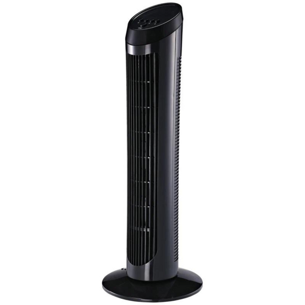 Stille zwarte torenventilator 45W met zwenkfunctie en slank design