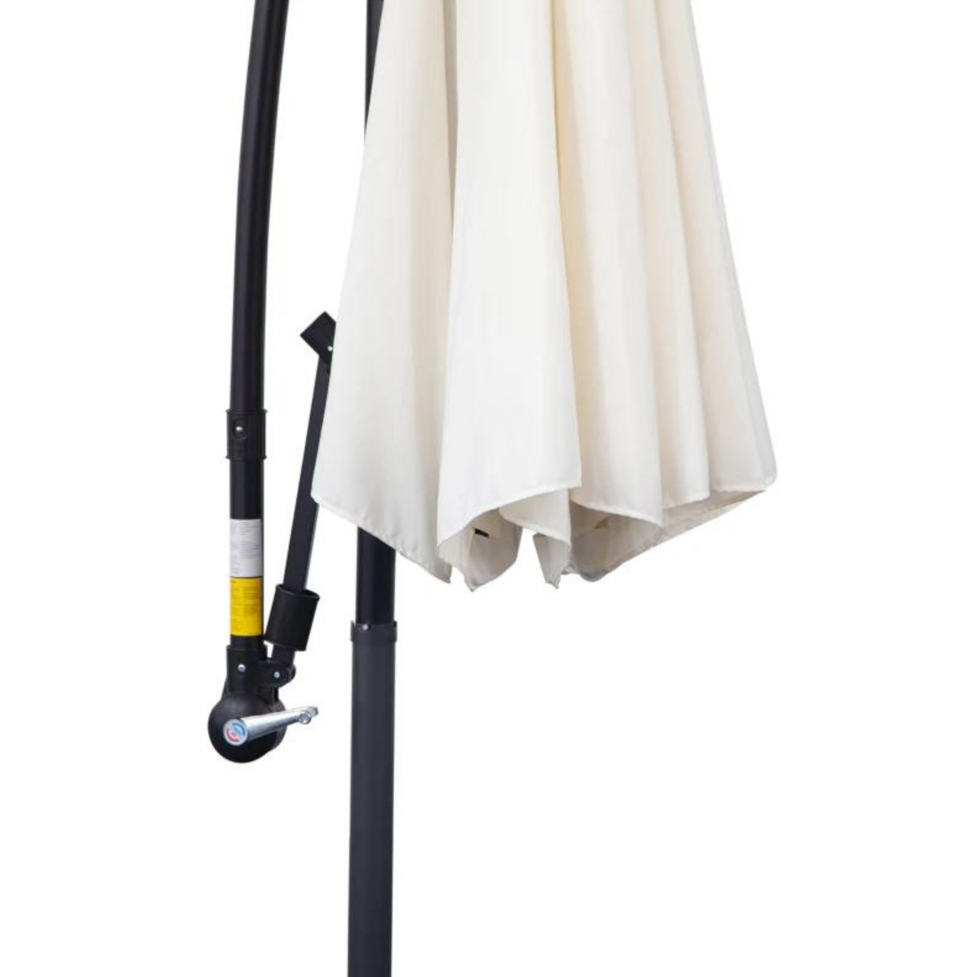 Robuuste zweefparasol creme – ø3 x 2,5 m met handslinger en waterafstotend doek