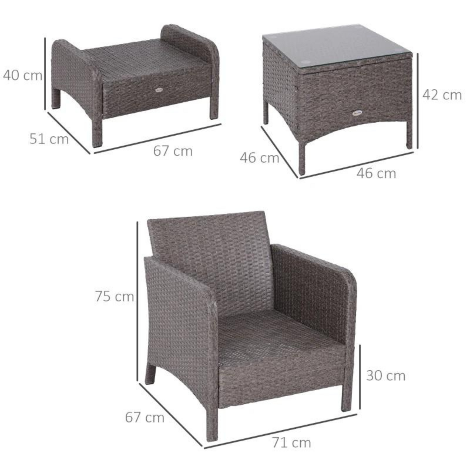 5-delige loungeset van grijs polyrattan met comfortabele zitkussens