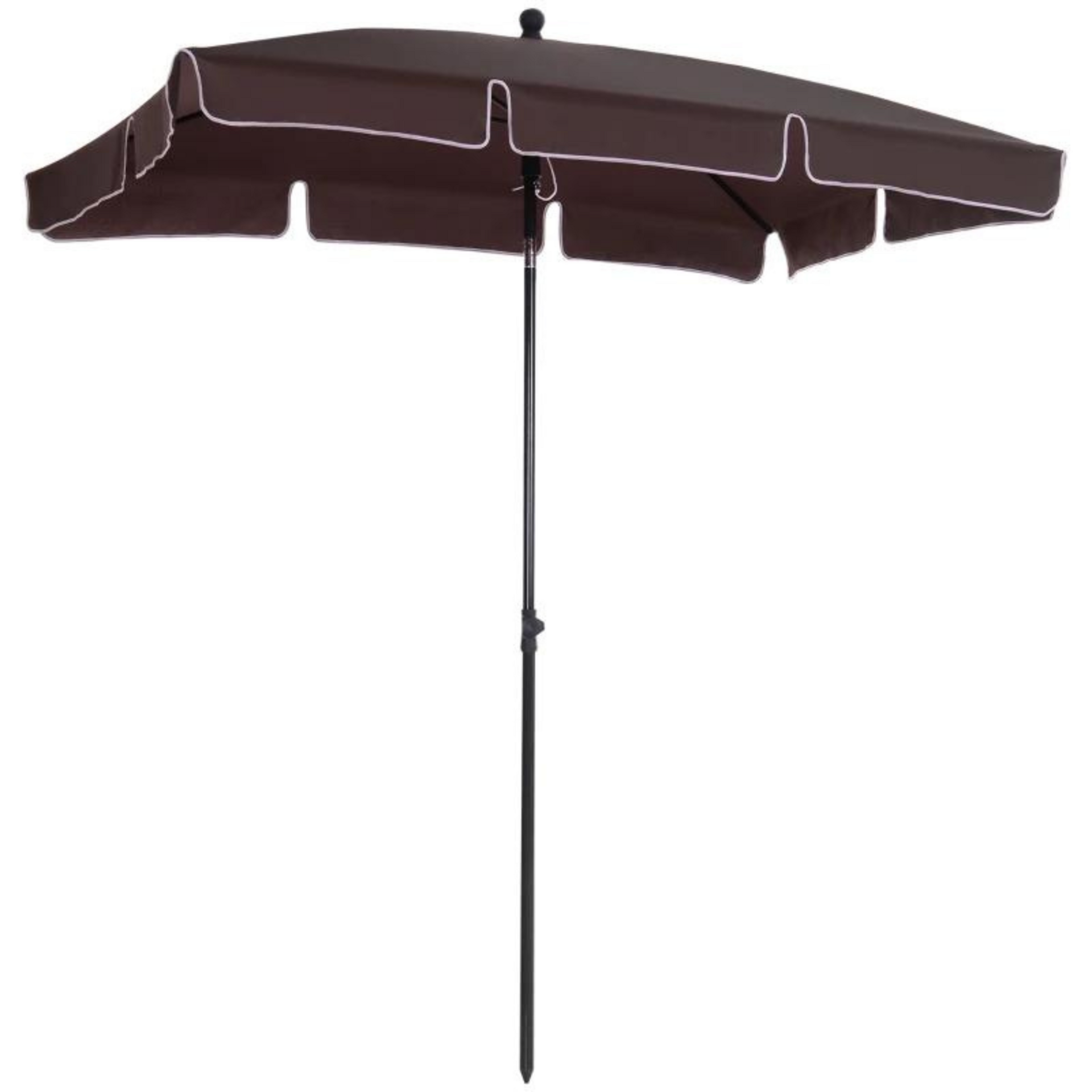 Rechthoekige balkonparasol met knikfunctie in bruin 200x125