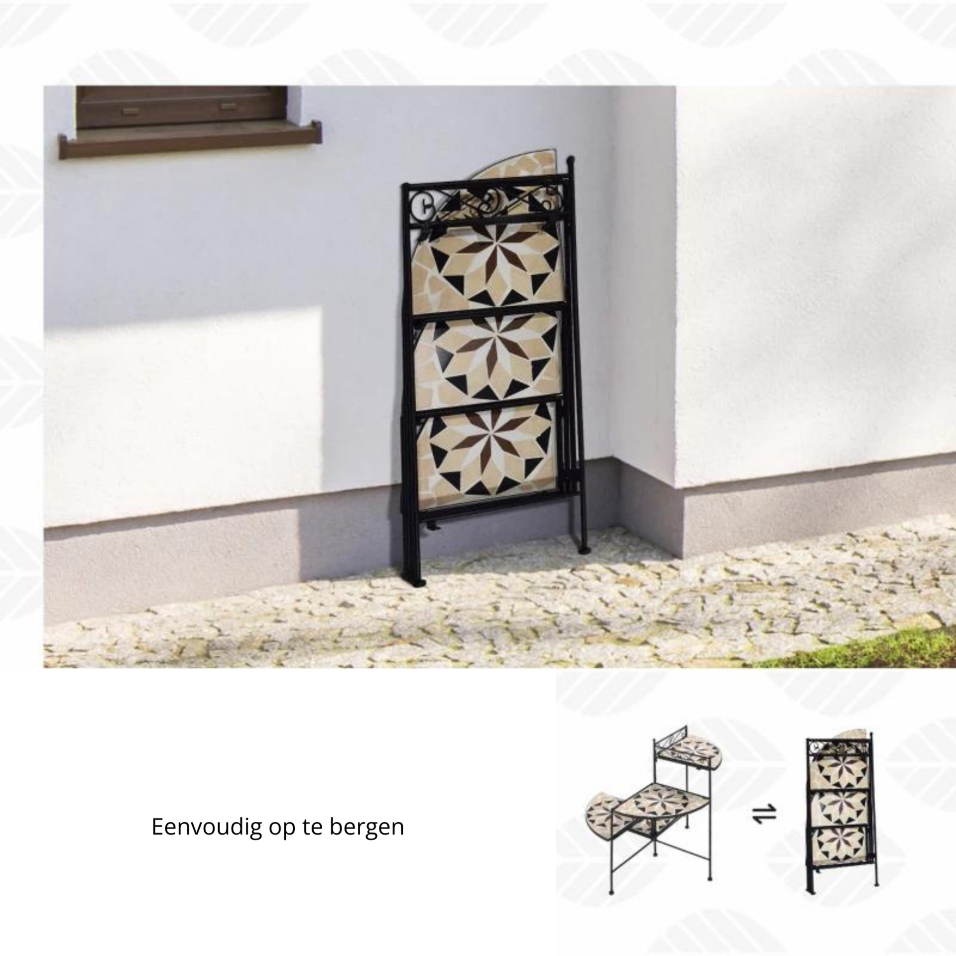Metalen plantenstandaard met 3 etages voor bloemen of kamerplanten