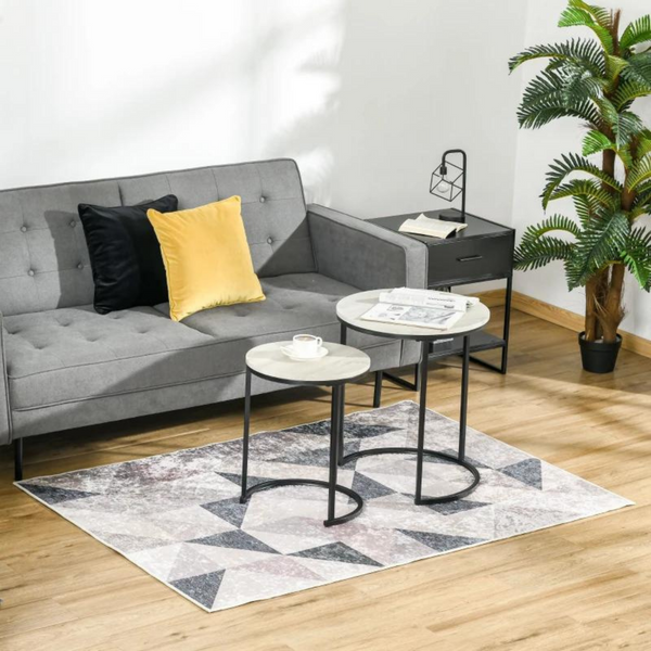 Grijs vloerkleed 120x170 cm met geometrisch patroon en antislip