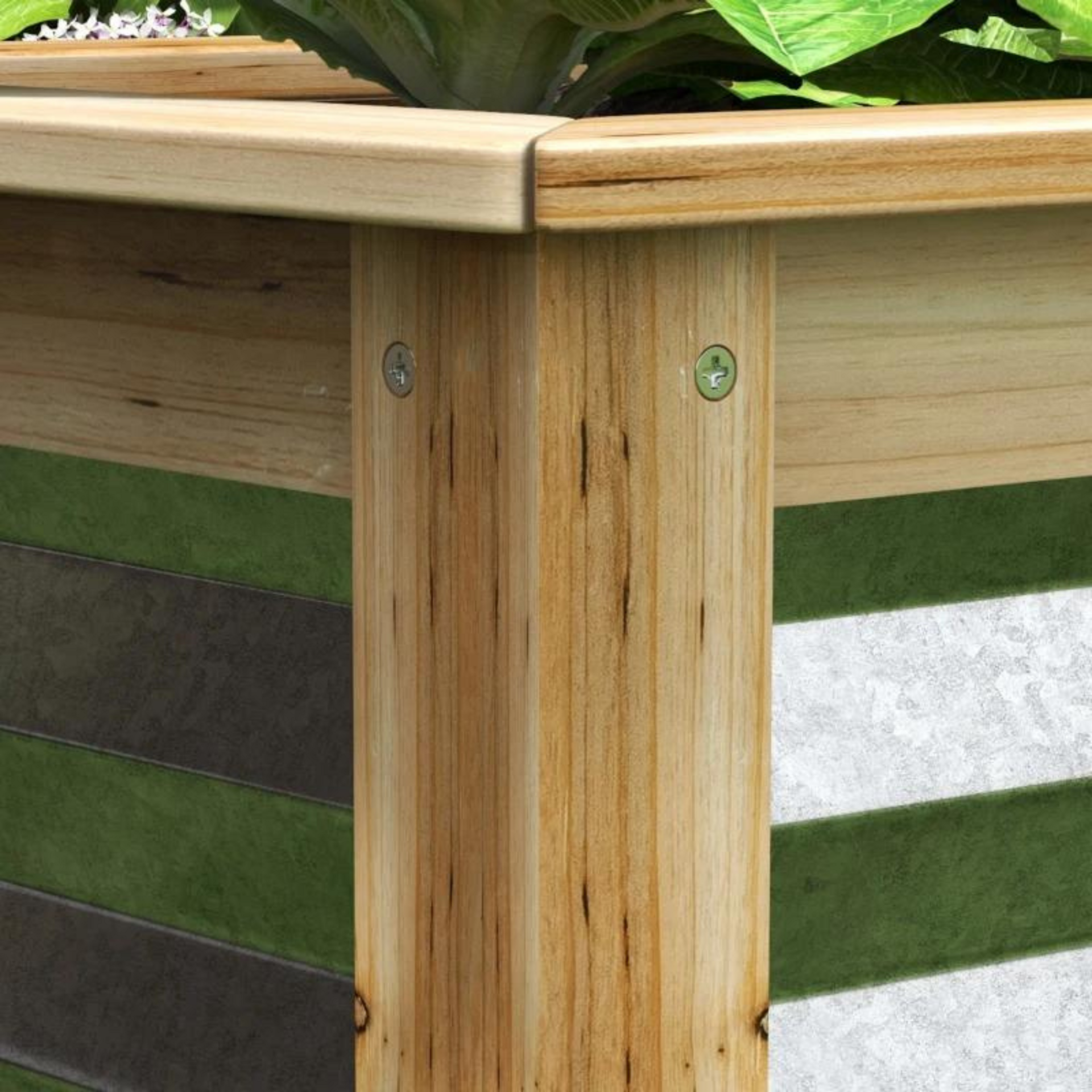 Verhoogde plantenbak hout/metaal 90x45x30 cm met open bodem