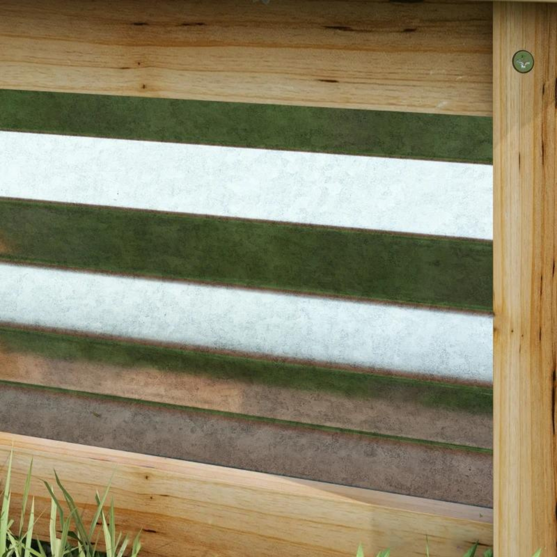 Verhoogde plantenbak hout/metaal 90x45x30 cm met open bodem