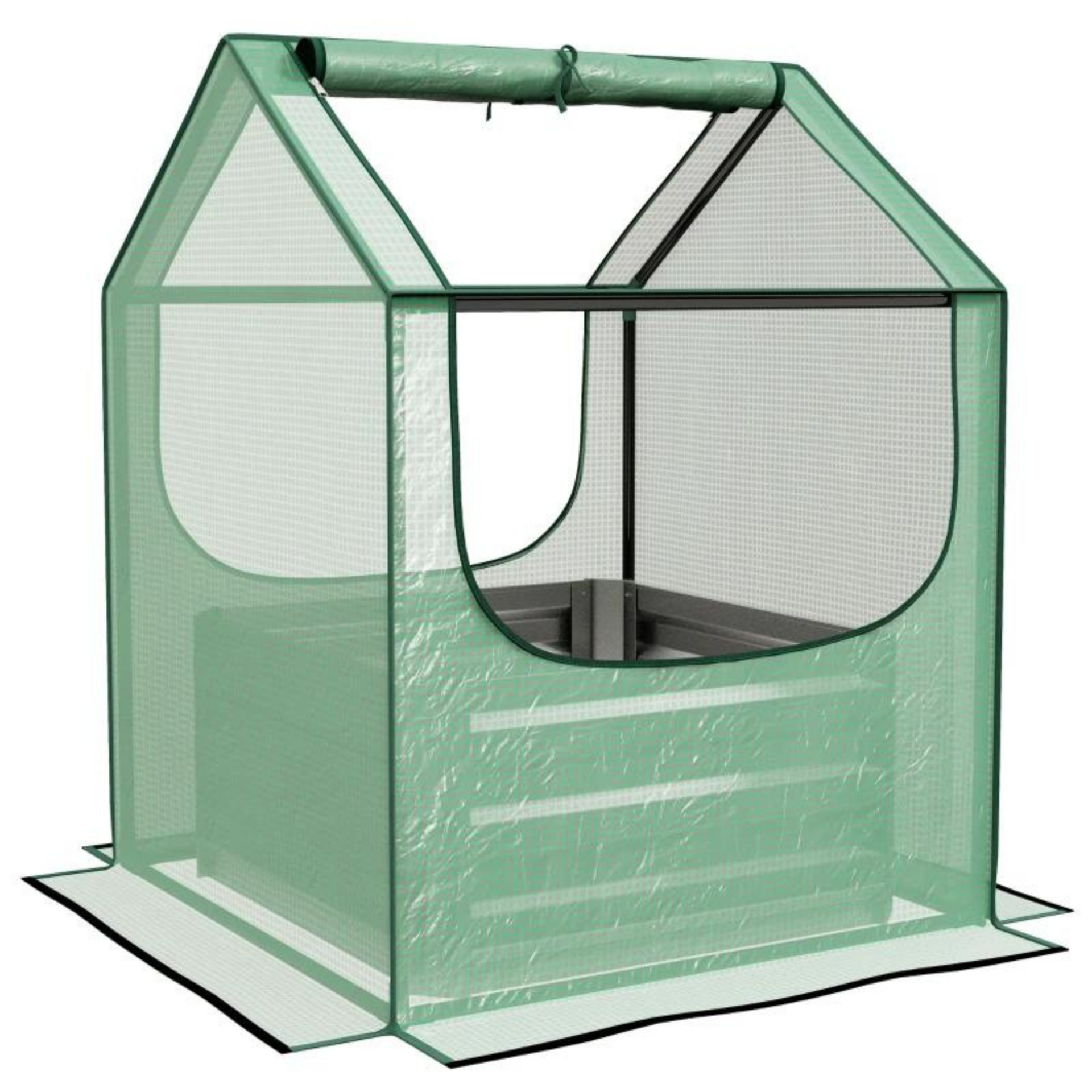 Witte broeikas 90x70x70 cm met UV-bestendige hoes en stalen frame