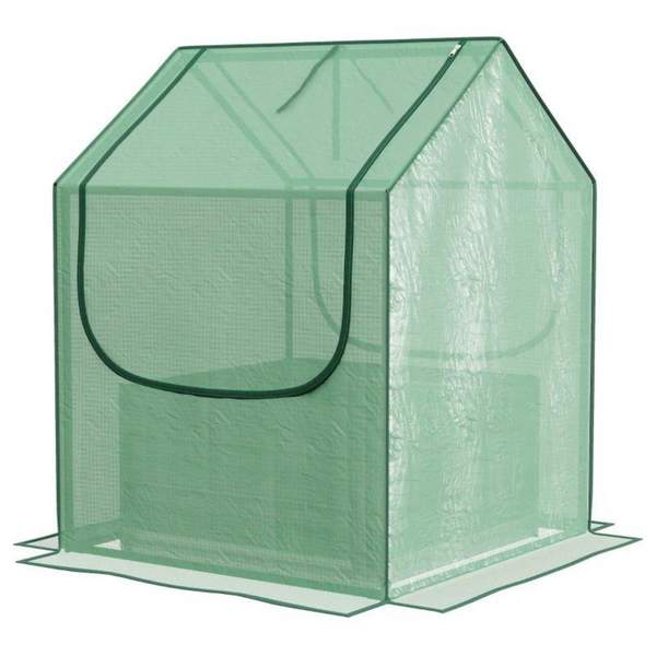 Witte broeikas 90x70x70 cm met UV-bestendige hoes en stalen frame