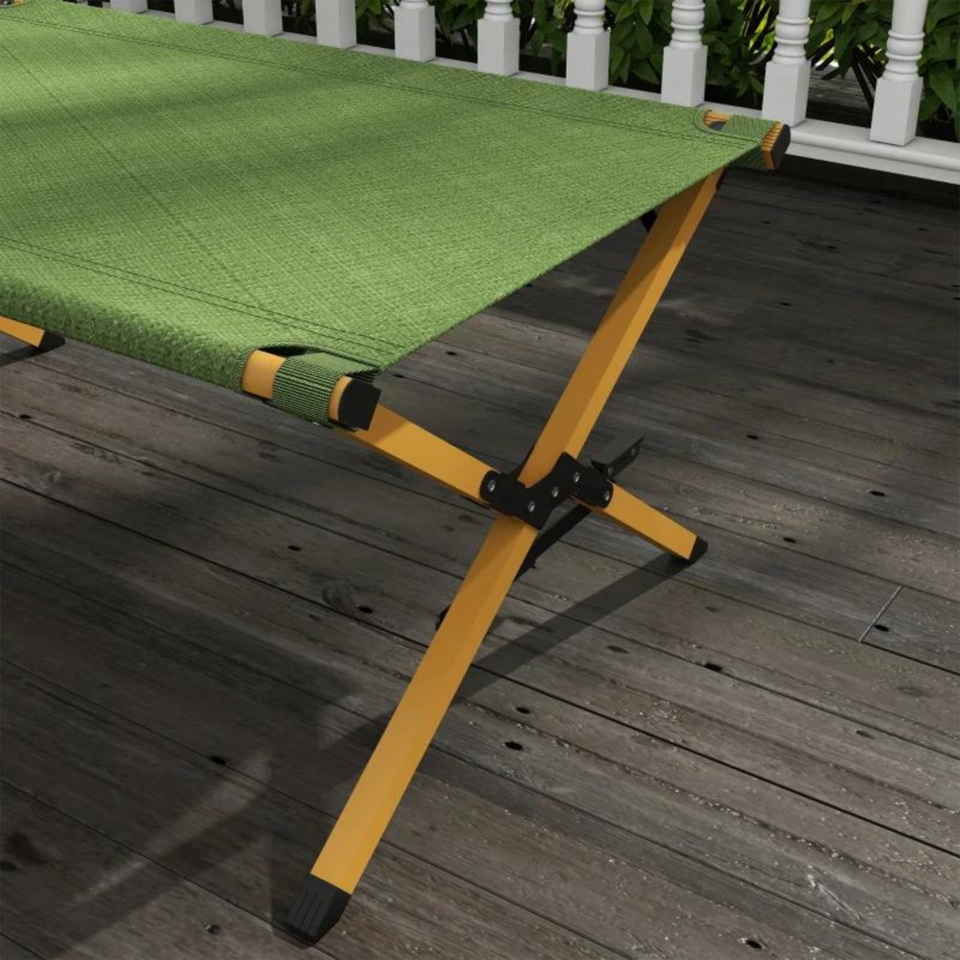 Opvouwbaar groen veldbed 196x64 cm voor kamperen en logeren