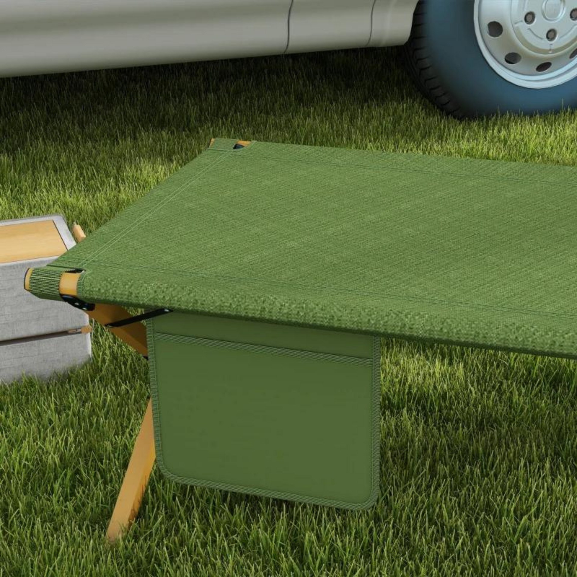 Opvouwbaar groen veldbed 196x64 cm voor kamperen en logeren