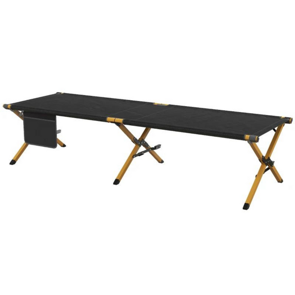 Opvouwbaar zwart veldbed 196x64 cm voor kamperen en logeren