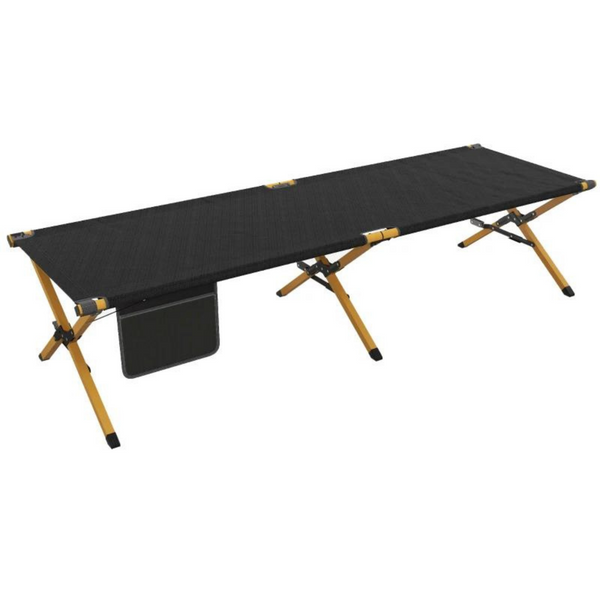Opvouwbaar zwart veldbed 196x64 cm voor kamperen en logeren