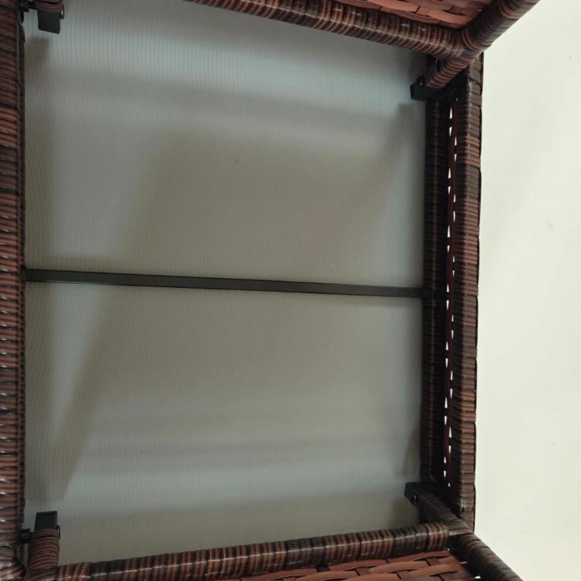 Opvouwbare polyrattan bijzettafel bruin 60 x 41 x 41 cm voor buiten