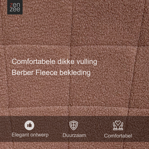 Close-up van zachte Berber Fleece bekleding van de Schommelstoel taupe met zachte bekleding, ook voor de babykamer | Zenzee